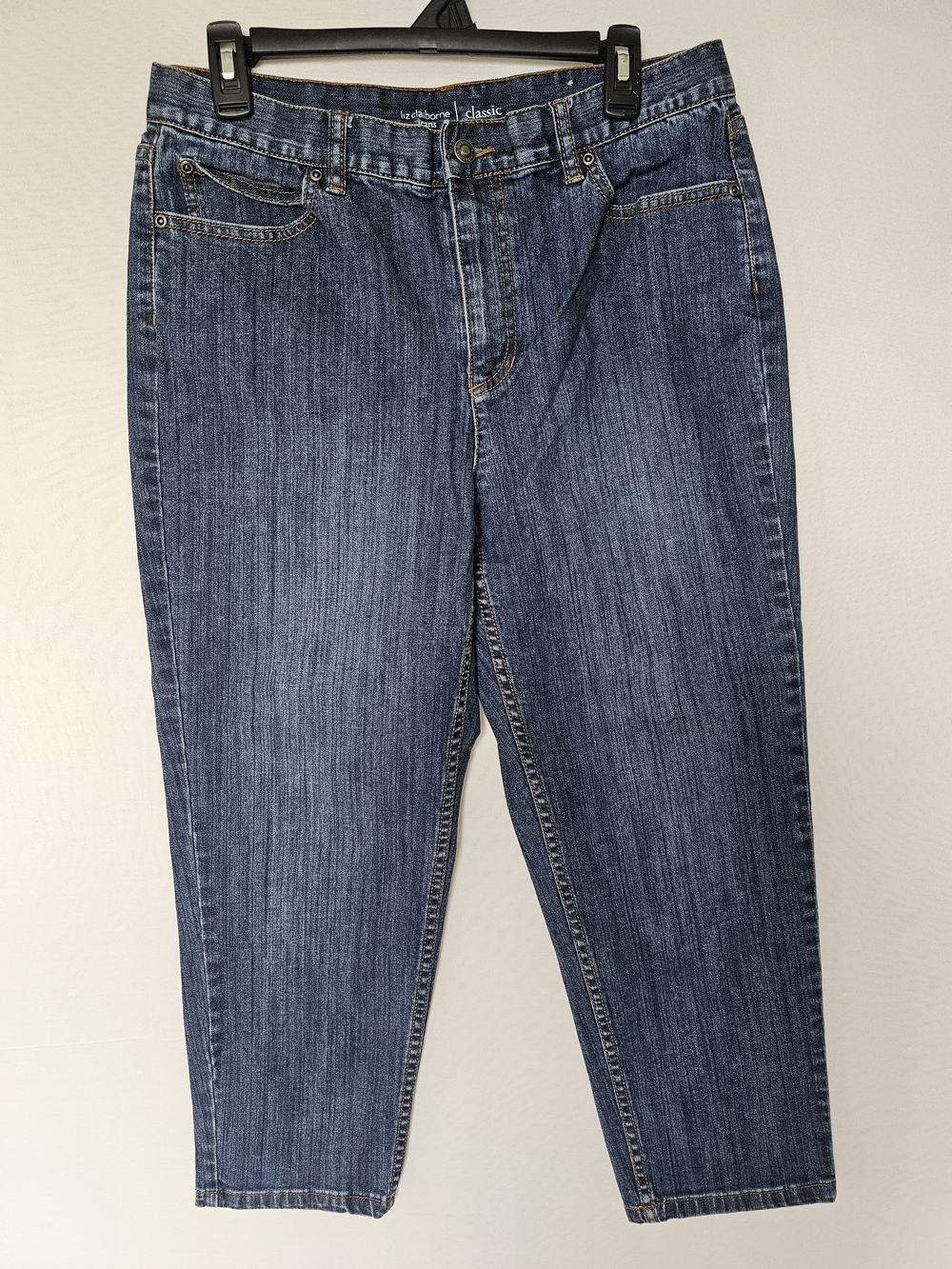 Liz Claiborne Slim Straight Jeans in Dark Blue Wash - Picture 12 of 14